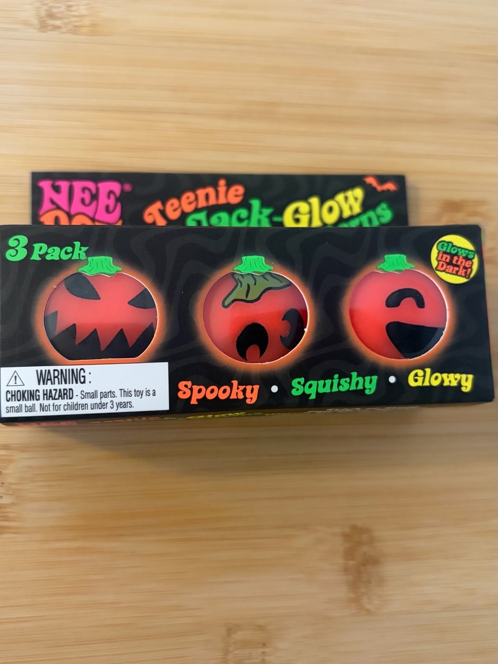 Needoh Teenie Jack-O-Glow Pumpkin Squishy Toy 3-Pack - new in box Teenie Jack